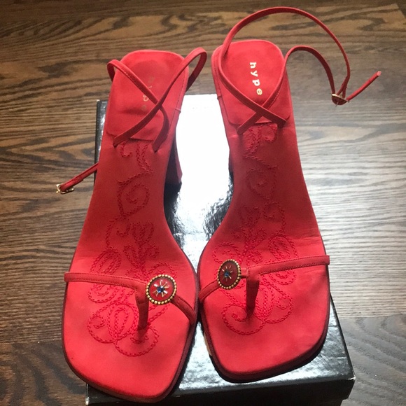Hype Shoes - Hype red ankle wrap sandals